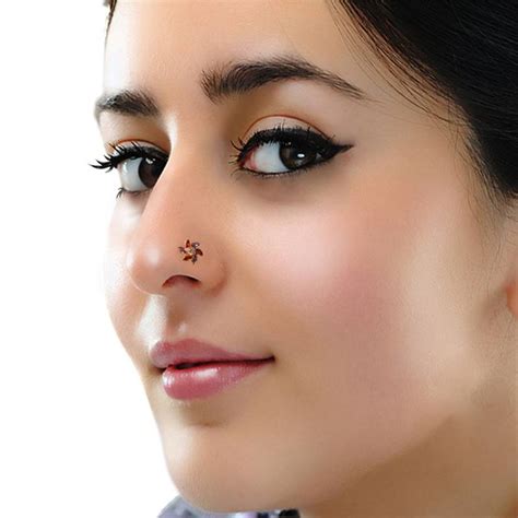 nose rings small flat diamond.